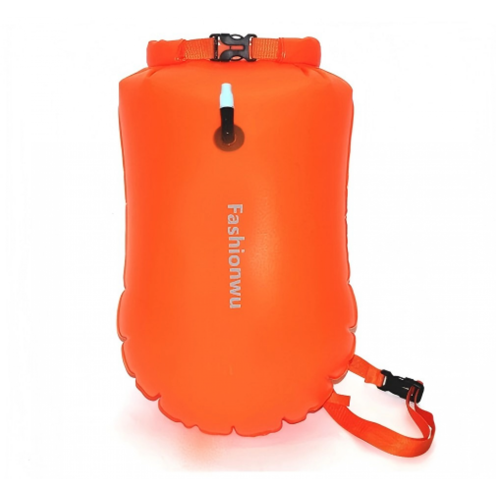 Fashionwu 20L Safety Swimming Buoy PVC Inflatable Drifting Rafting Bag with Belt 12KG Buoyancy Lightweight for Boating Kayaking