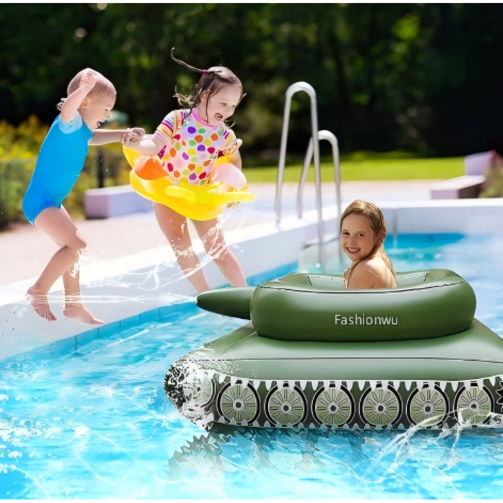 Fashionwu PVC inflatable tank water spray truck water battle water spray toy pool water play water gun floating row