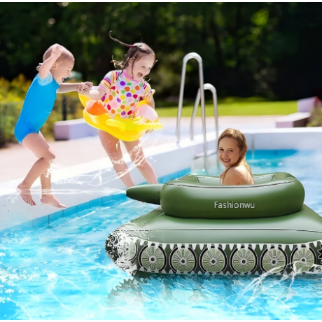 Fashionwu PVC inflatable tank water spray truck water battle water spray toy pool water play water gun floating row