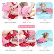 Fashionwu Kids Swimming Arm Rings Portable Non-Inflatable Floating Circle Sleeves Pool Buoy Armbands Swimming Equipment for 3-6 Years Baby