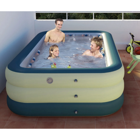 Fashionwu Blow Up Swimming Pool Multifunctional PVC Thickened Foldable Portable Large Capacity Inflatable Pool for Adults for Backyard