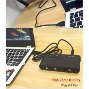 Fashionwu external Sound Card with SPDIF & USB Extension Cable remoted wake-up studio record USB 7.1 Sound card for PC computer