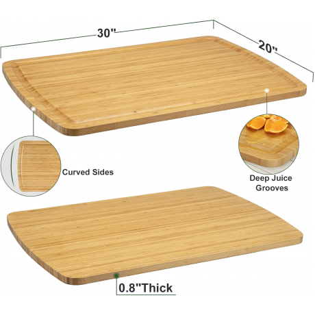 30x20 Stove Top Cover, Bamboo Wood Noodle Board Stove Cover for Gas Stove, Extra Large Cutting Board for Kitchen, Stove Top Cutting Board